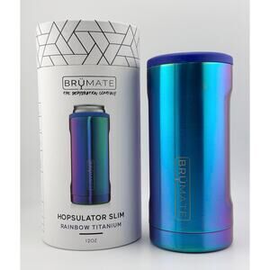 BRUMATE Hopsulator Slim 12oz Can Cooler, RAINBOW TITANIUM